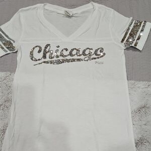 White Sequin Chicago T-Shirt
